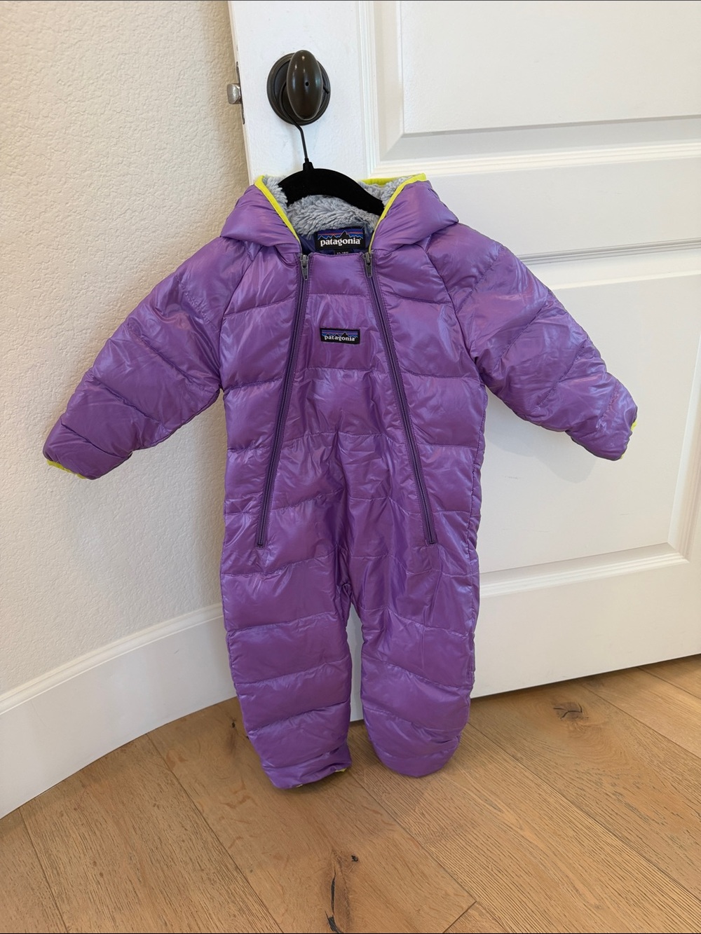 Patagonia Purple Infant Hi-Loft Down snowsuit